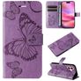 Mobigear Butterfly iPhone 16 Hülle Klapphülle Geldbörse - Lila