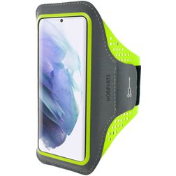 Mobiparts Comfort Fit Handyhalterung Joggen Samsung Galaxy S21 Sporthülle Neopren Sportarmband - Neon Green