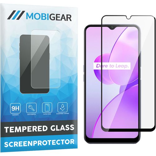 Mobigear Premium Realme C31 Panzerglas Gehärtetes Glas Displayschutz - Hüllenfreundlich - Schwarz