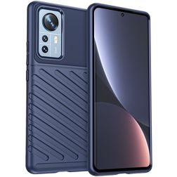 Mobigear Groove Xiaomi 12 Pro Hülle Flexibles TPU Backcover - Blau