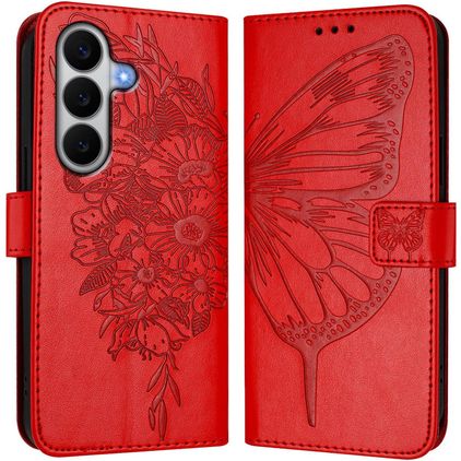 Mobigear Butterfly Samsung Galaxy A27 Hülle Klapphülle Geldbörse - Rot