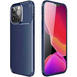 Mobigear Racing iPhone 13 Pro Max Hülle Flexibles TPU Backcover - Blau