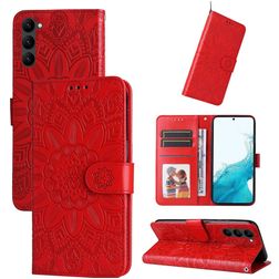 Mobigear Sunflower Samsung Galaxy S23 Hülle Klapphülle Geldbörse - Rot