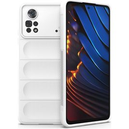Mobigear Bumpy POCO X4 Pro 5G Hülle Flexibles TPU Backcover - Weiß