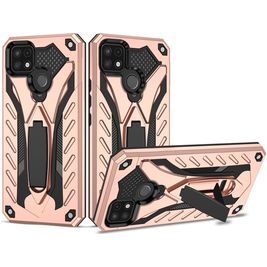 Mobigear Armor Stand Realme C25Y Hülle Hardcase Backcover Stoßfest mit Ständer - Roségold