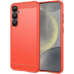 Mobigear Brushed Slim Samsung Galaxy S25 Plus Hülle Flexibles TPU Backcover - Rot