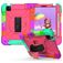 Mobigear SureGrip Xtreme iPad Air 4 (2020) Hülle Kunststoff,Silikon Backcover + Stifthalter + Schulterträger + Ständer - Türkis / Magenta
