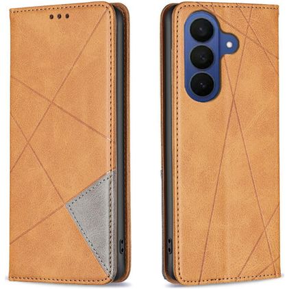 Mobigear Rhombus Slim Samsung Galaxy A37 Klapphülle - Cognac