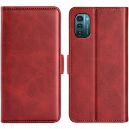 Mobigear Slim Magnet Nokia G21 Hülle Klapphülle Geldbörse - Rot