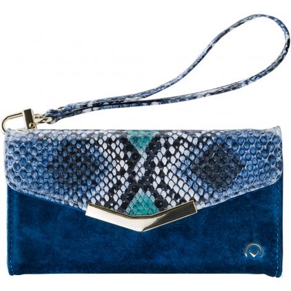 Mobilize Gelly Velvet iPhone X Hülle Abnehmbare 2in1 Clutch - Royal Blue Snake