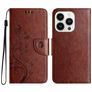 Mobigear Flowers iPhone 16 Pro Max Hülle Klapphülle Geldbörse - Braun