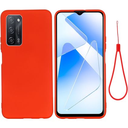 Mobigear Rubber Touch OPPO A54 Silikon Hülle Backcover - Rot