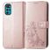Mobigear Clover Motorola Moto G22 Hülle Klapphülle Geldbörse - Roségold