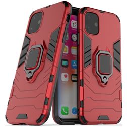 Mobigear Armor Ring iPhone 11 Hülle Hardcase Backcover Stoßfest mit Ringhalter - Rot