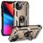 Mobigear Armor Ring iPhone 14 Plus Hülle Hardcase Backcover Stoßfest mit Ringhalter - Gold