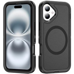 Mobigear Rugged Mag iPhone 16 MagSafe Hülle Hardcase Backcover Stoßfest - Schwarz