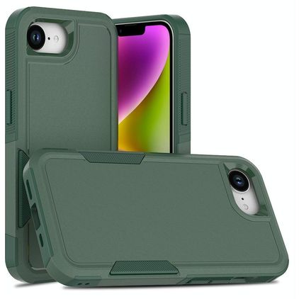 Mobigear Heavy Armor iPhone 16e Hülle Hardcase Backcover Stoßfest - Grün