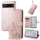 Mobigear Clover Google Pixel 6a Hülle Klapphülle Geldbörse - Roségold