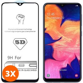 Mobigear Premium Samsung Galaxy A10 Panzerglas Gehärtetes Glas Displayschutz - Hüllenfreundlich - Schwarz (3er Pack)
