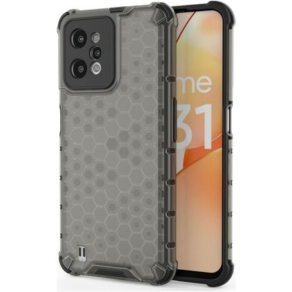 Mobigear Honeycomb Realme C31 Hülle Hardcase Backcover Stoßfest - Schwarz