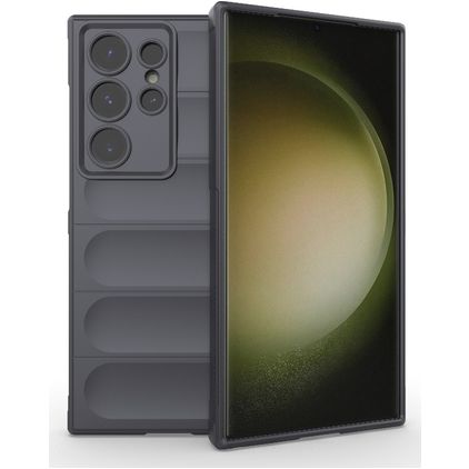 Mobigear Bumpy Samsung Galaxy S24 Ultra Hülle Flexibles TPU Backcover - Grau