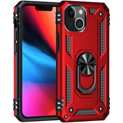 Mobigear Armor Ring iPhone 13 Mini Hülle Hardcase Backcover Stoßfest mit Ringhalter - Rot