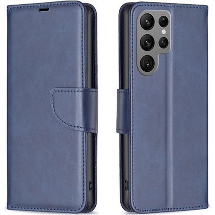 Mobigear Excellent Samsung Galaxy S23 Ultra Hülle Klapphülle Geldbörse - Blau