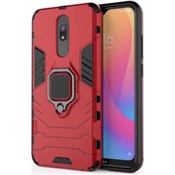 Mobigear Armor Ring Xiaomi Redmi 8 Hülle Hardcase Backcover Stoßfest mit Ringhalter - Rot