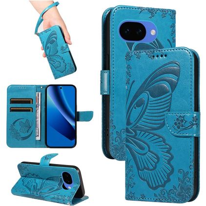 Mobigear Butterfly Google Pixel 10a Hülle Klapphülle Geldbörse - Blau