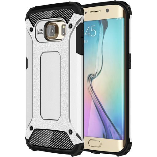Mobigear Outdoor Samsung Galaxy S6 Edge Hülle Hardcase Backcover Stoßfest - Silber