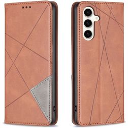 Mobigear Rhombus Slim Samsung Galaxy S24 FE Hülle Klapphülle - Braun