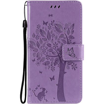 Mobigear Tree Samsung Galaxy S21 Hülle Klapphülle Geldbörse - Lila
