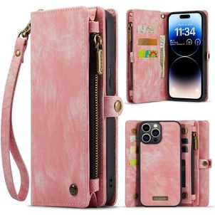 Caseme 008 iPhone 15 Pro Max Hülle Abnehmbare 2in1 Klapphülle Geldbörse - Pink