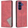 Mobigear Rhombus Slim Samsung Galaxy S26 FE Hülle Klapphülle - Rot