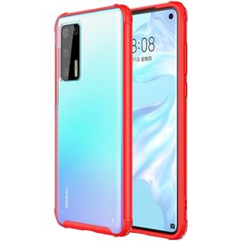 Mobigear Shockproof Huawei P40 Hülle Hardcase Backcover Stoßfest - Rot