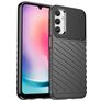 Mobigear Groove Samsung Galaxy A24 Hülle Flexibles TPU Backcover - Schwarz