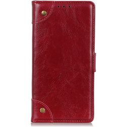 Mobigear Ranch OPPO A54 5G Hülle Klapphülle Geldbörse - Weinrot