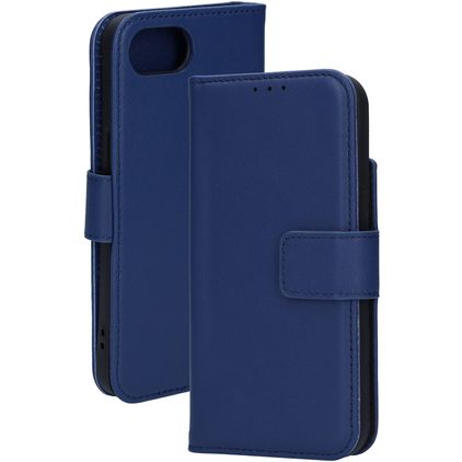 Mobiparts iPhone 17e Hülle Echtes Leder Klapphülle Geldbörse - Blau