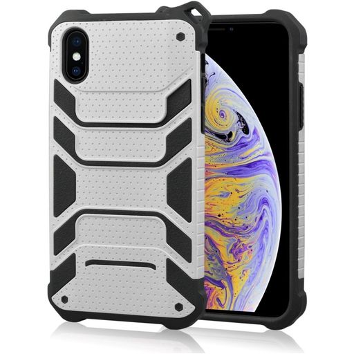 Mobigear Armor iPhone XS Max Hülle Hardcase Backcover Stoßfest - Silber