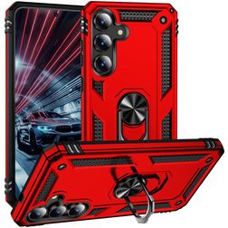 Mobigear Armor ring Samsung Galaxy S25 FE Hardcase Backcover Shockproof mit Ringhalter - Rot
