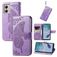 Mobigear Butterfly Motorola Moto E13 Hülle Klapphülle Geldbörse - Lila