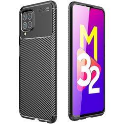 Mobigear Racing Samsung Galaxy M32 4G Hülle Flexibles TPU Backcover - Schwarz