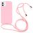 Mobigear Lanyard iPhone 16 Silikon Handykette - Pink