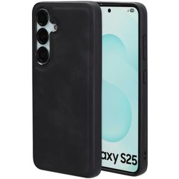 Mobiparts Classic Samsung Galaxy S25 MagSafe TPU / Kunstleder Backcover - Graphite Black