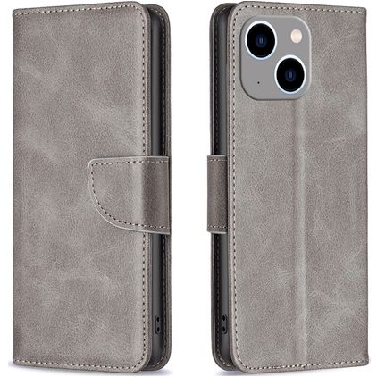 Mobigear Excellent iPhone 15 Plus Hülle Klapphülle Geldbörse - Grau