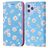 Mobigear Daisies iPhone 12 Pro Max Hülle Klapphülle Geldbörse - Blau