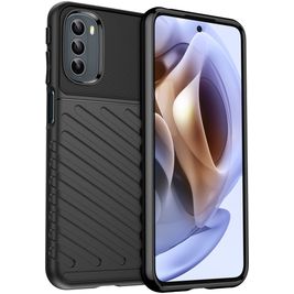 Mobigear Groove Motorola Moto G31 Hülle Flexibles TPU Backcover - Schwarz