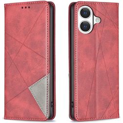 Mobigear Rhombus Slim iPhone 17 Hülle Klapphülle - Rot