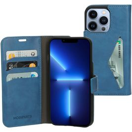 Mobiparts Classic Wallet iPhone 13 Pro Hülle Klapphülle Geldbörse - Steel Blue