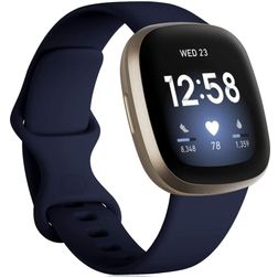 Mobigear Sport Dual Silikon Fitbit Sense Armband Drückerschließe - Dunkelblau